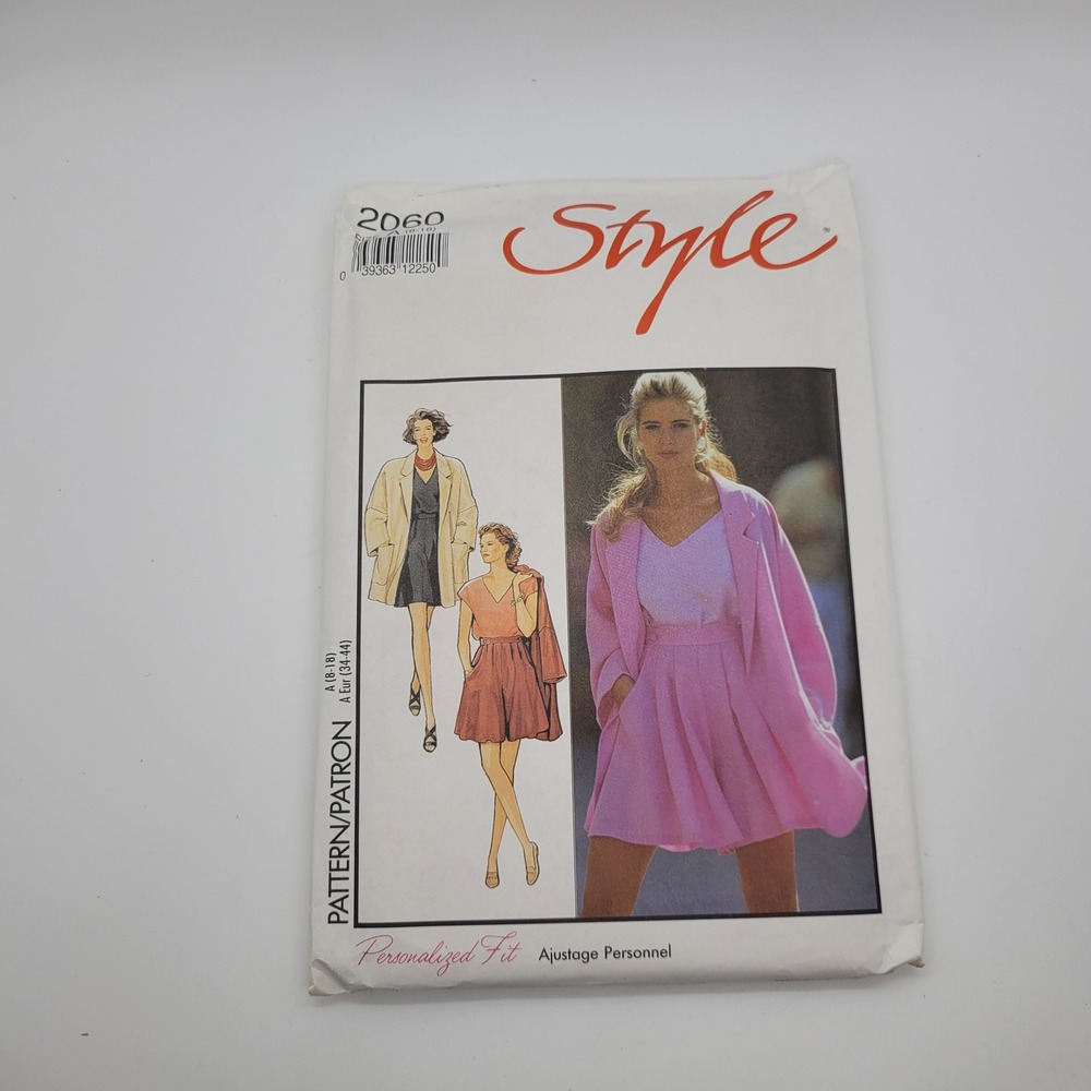 Vintage Style 2060 Sewing Pattern Misses Jacket Top Shorts Size 8-18 Uncut